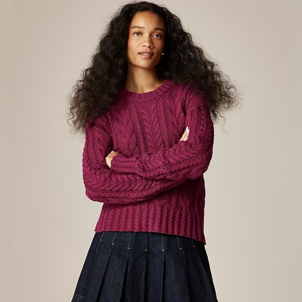 J. Crew cable kit crew neck sweater